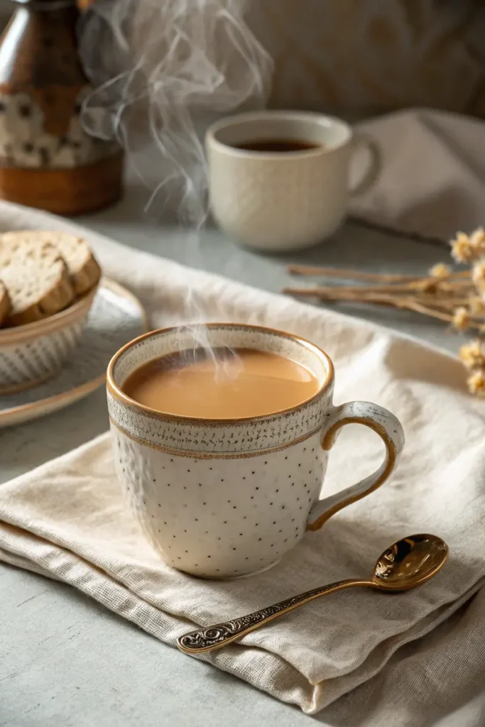 Creamy Earl Grey Tea Milk in a rustic mug