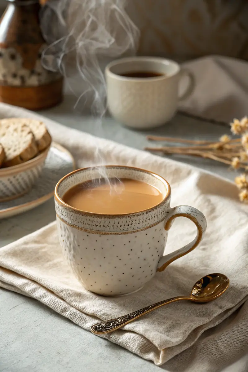 Creamy Earl Grey Tea Milk in a rustic mug