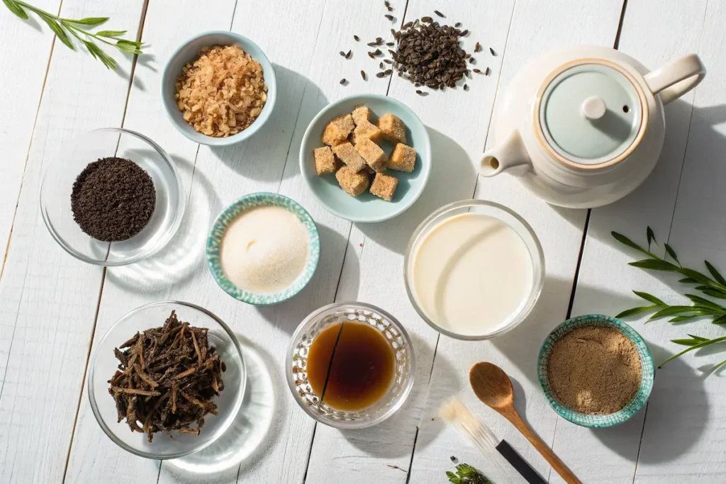 Golden Indulgence: Crafting the Rich & Creamy Hokkaido Milk Tea 6 Ingredients for Hokkaido Milk Tea recipe