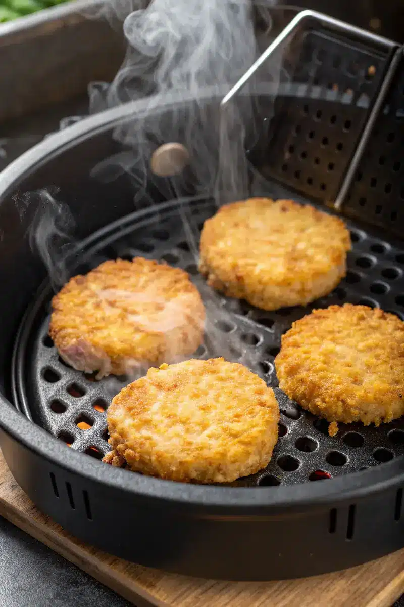 frozen hash browns in air fryer crispy close-up