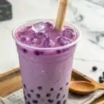 what is taro milk tea served with boba and ice