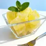 gelatin weight loss recipe with lemon gelatin cubes in glass bowl